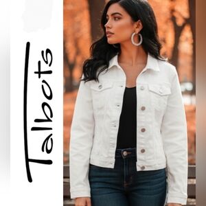 Talbots Women's Classic White Jean Jacket